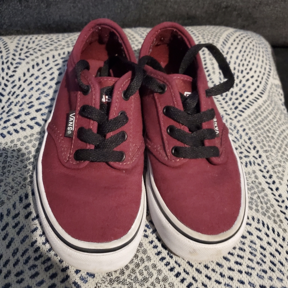 Burgundy/black Vans size 12 (unisex)